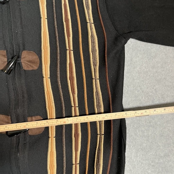 Silversilk Cardigan M Zip Up 3D Knit Toggle Retro Cosby Biggie Sweater Chunky - Picture 6 of 14